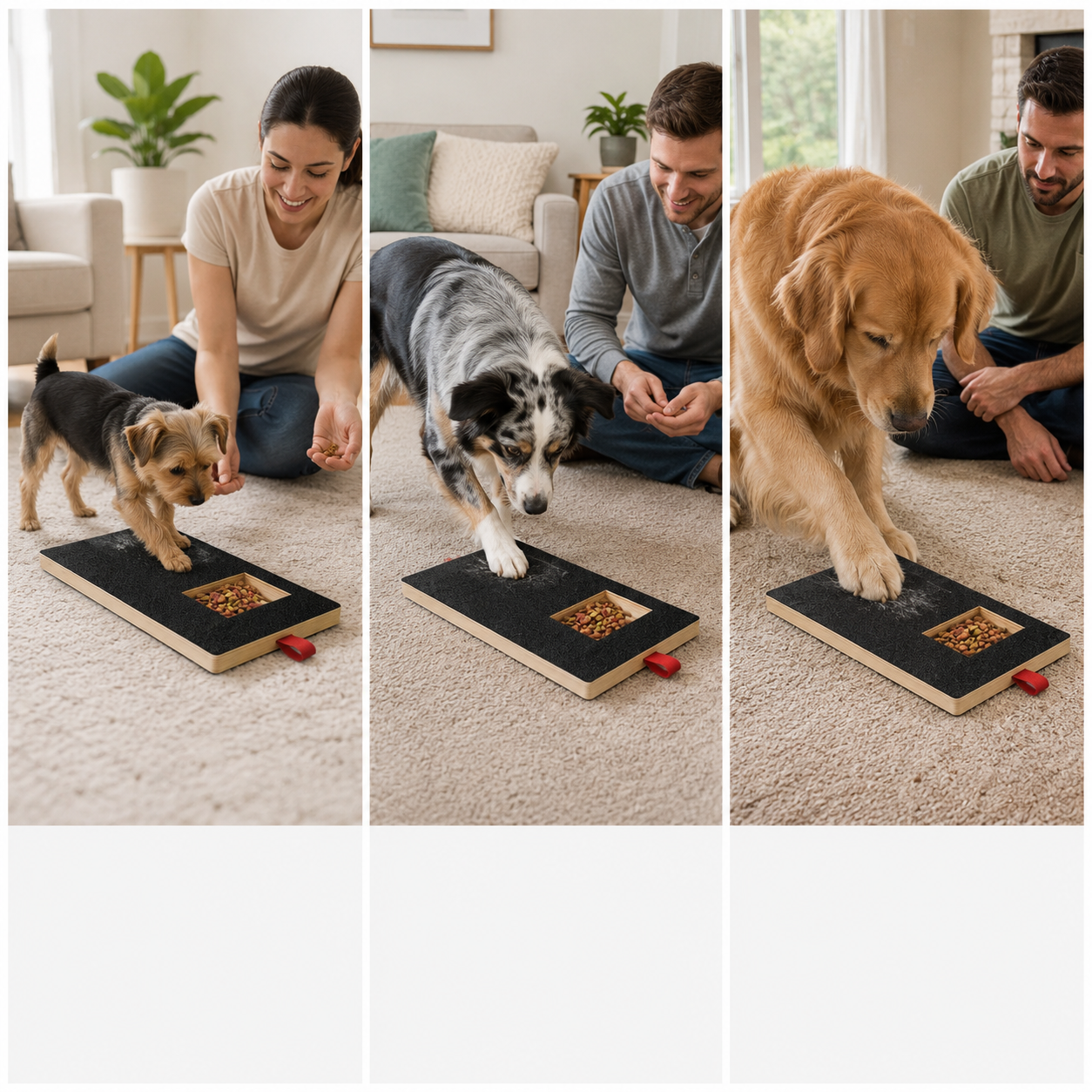 Close view of a dog placing a front paw on the filing surface
